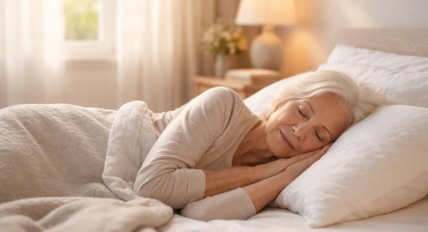 personne-agee-lit-lumiere-douce-table-chevet