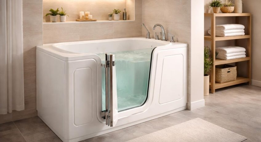 salle-bain-moderne-baignoire-porte-serviettes