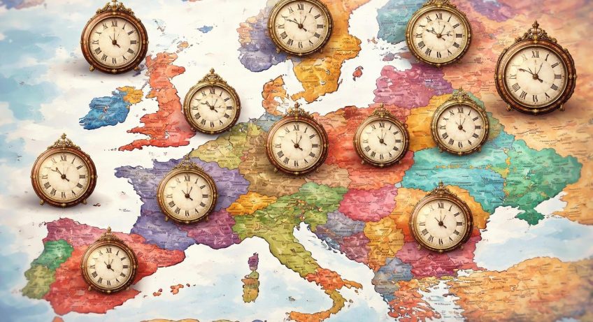 carte-europe-horloges-couleurs-diverses