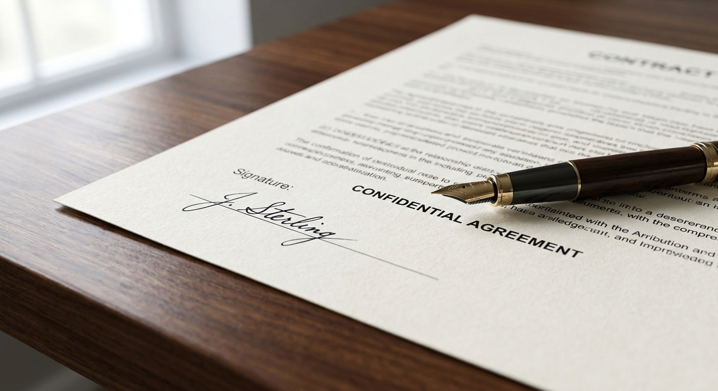 gros plan sur un document contractuel avec des clauses de garantie et un stylo posé dessus